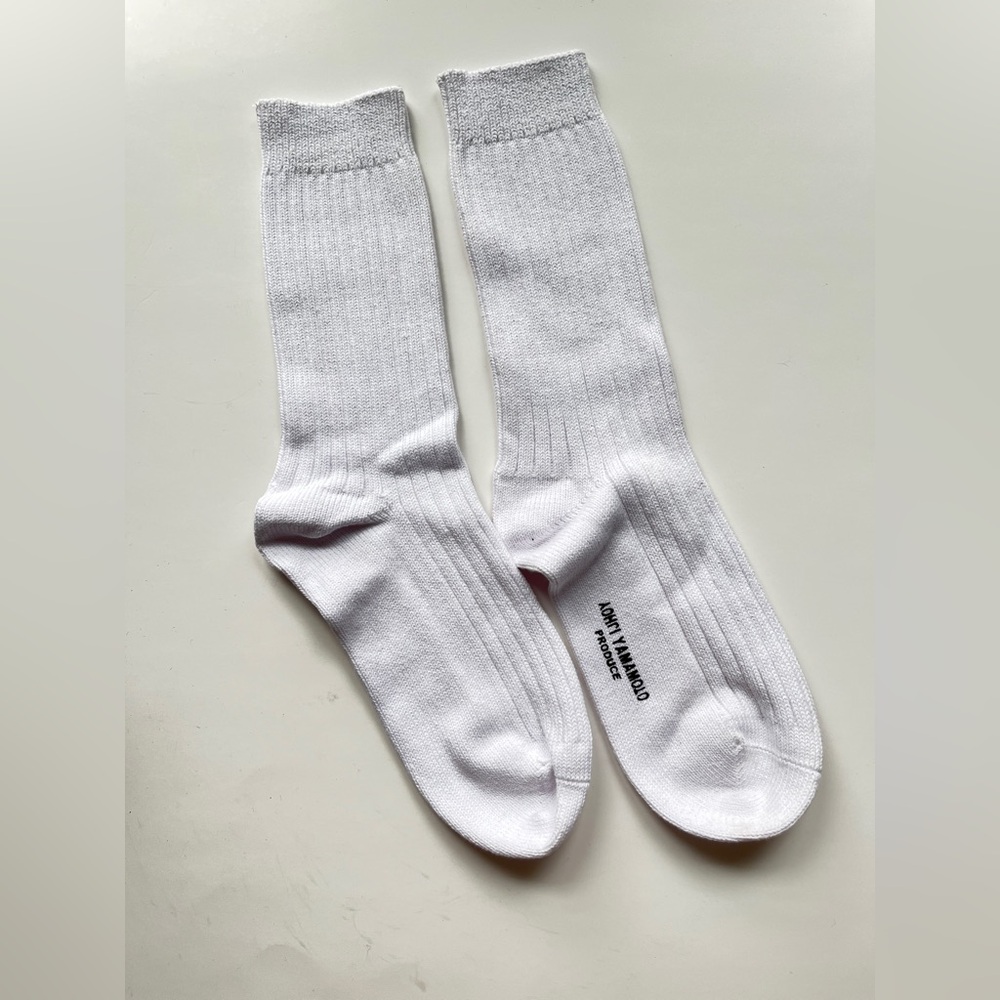 Yohji Yamamoto White Casual Crew Socks